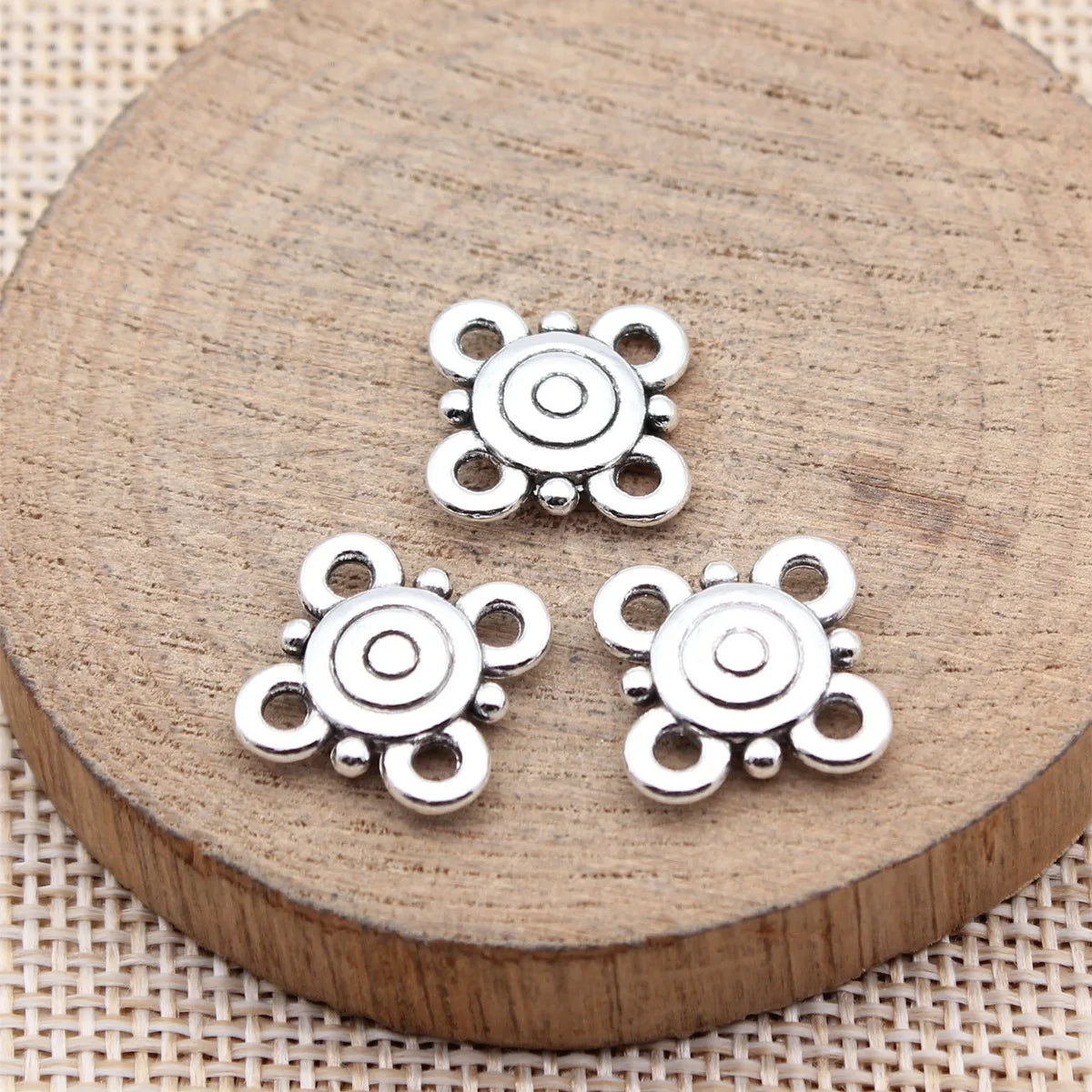 17x17mm 1.55g Multicolor Zinc Alloy Flower Connector Charm for Handmade DIY Jewelry Making