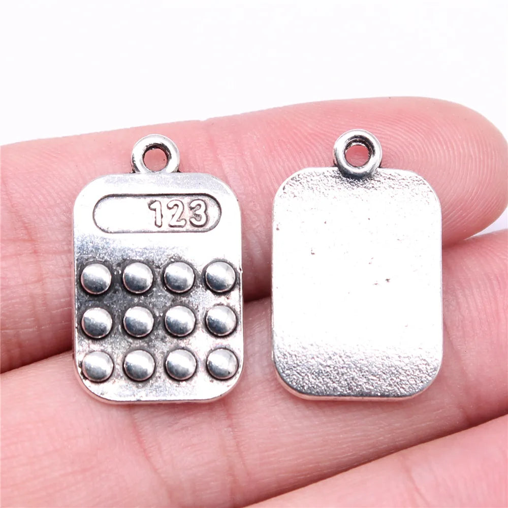 24x15mm 3.3g Antique Silver Zinc Alloy Calculator Charm Pendant for DIY Bracelet Necklace Making