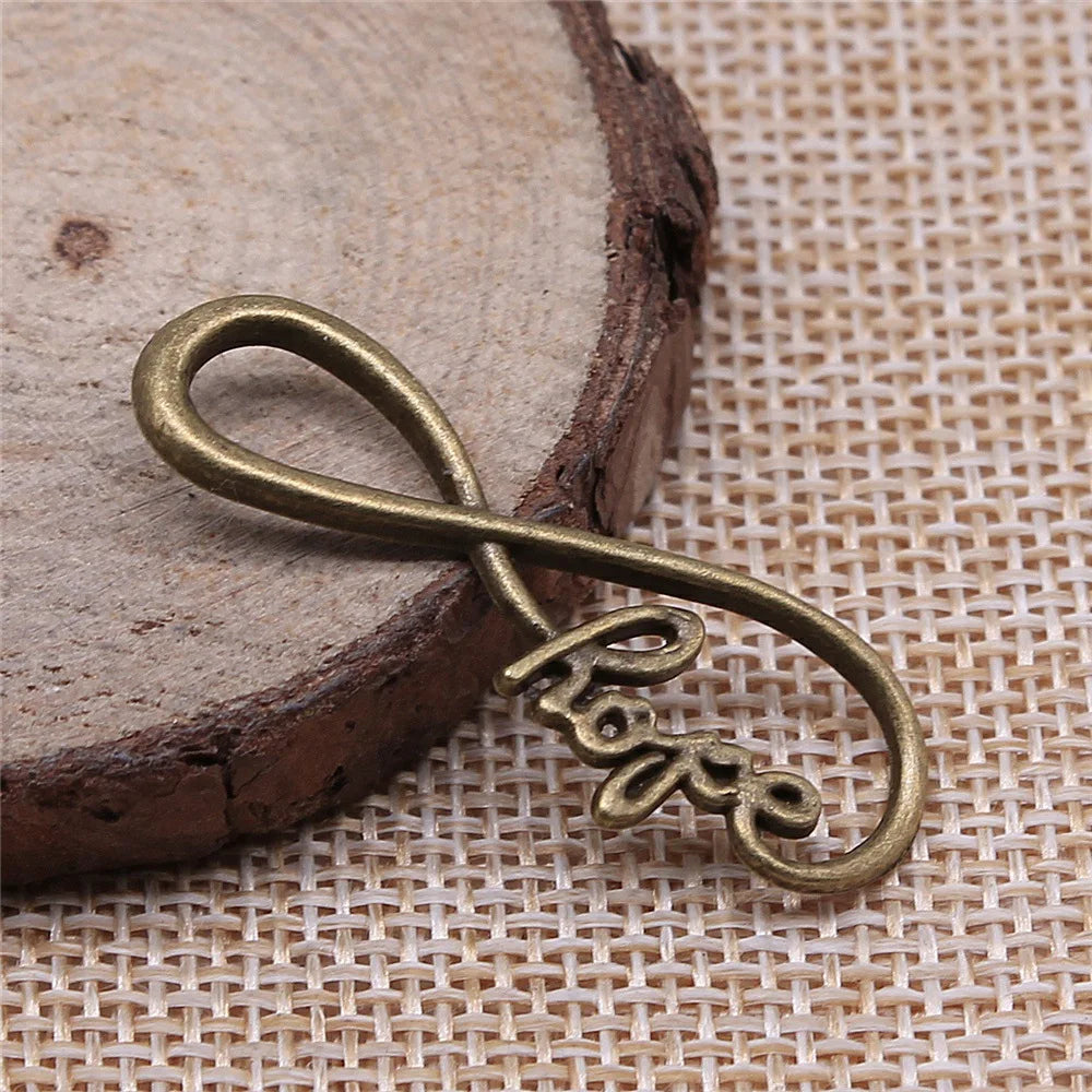 39x15mm 1.9g Zinc Alloy Hope Infinity Symbol Letter Connector Charm for DIY Bracelet Necklace Jewelry
