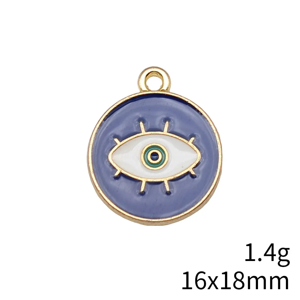 16x18mm 1.4g Multicolor Zinc Alloy Evil Eye Charm Pendant for DIY Necklace Bracelet Jewelry Making