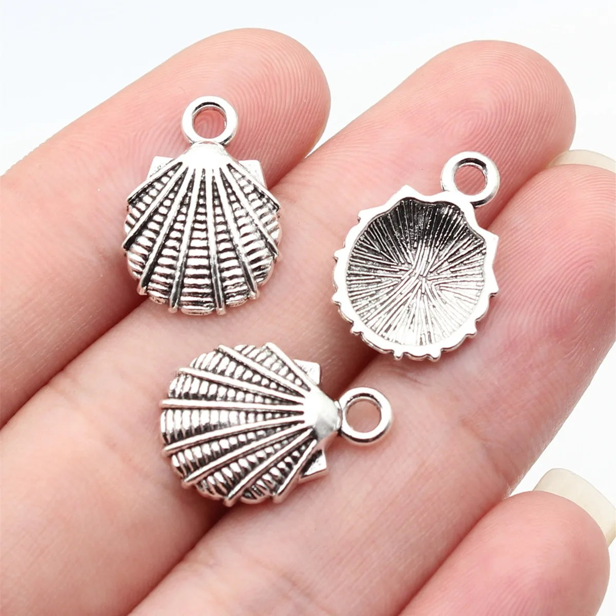 19x13mm 1.4g Multicolor Zinc Alloy Shell Charm Pendant for Necklace Bracelet Jewelry Making
