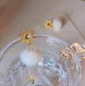 Christmas Snowflake Pom Pom Stud Earrings Silver Plated Needle Trendy Women's Ear Jewelry