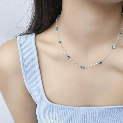 Dopamine Glass Crystal Stainless Steel Geometric Line Choker Necklace