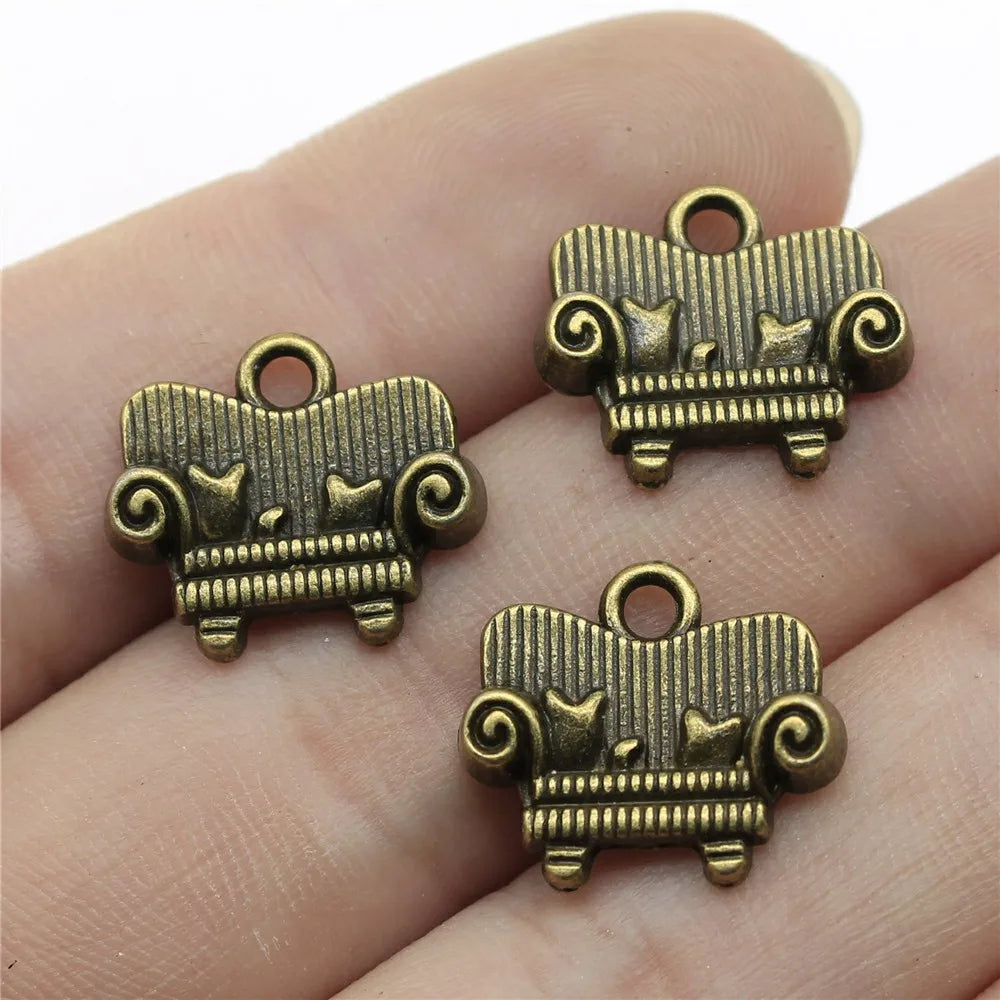 17x14mm 1.3g Multicolor Zinc Alloy Sofa Charm Pendant for DIY Home Theme Jewelry Making