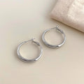 2026 Minimalist Geometric Copper Hoop Earrings For Women, Light Luxury Round Plain Ear Jewelry