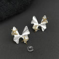 Two Tone Electroplated Butterfly Stud Earrings Eco Copper Style Jewelry