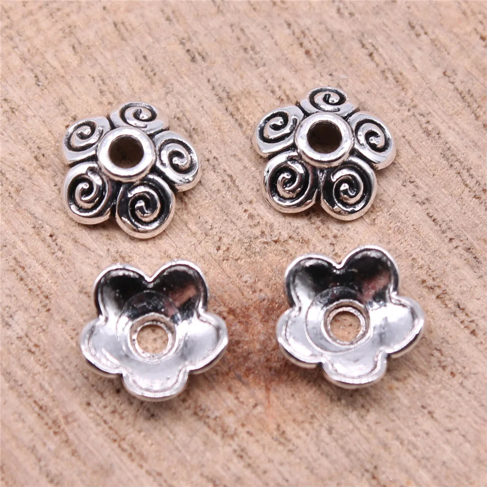 10x4mm 0.5g Multicolor Zinc Alloy Flower Bead Caps Jewelry Findings for DIY Beaded Jewelry Making
