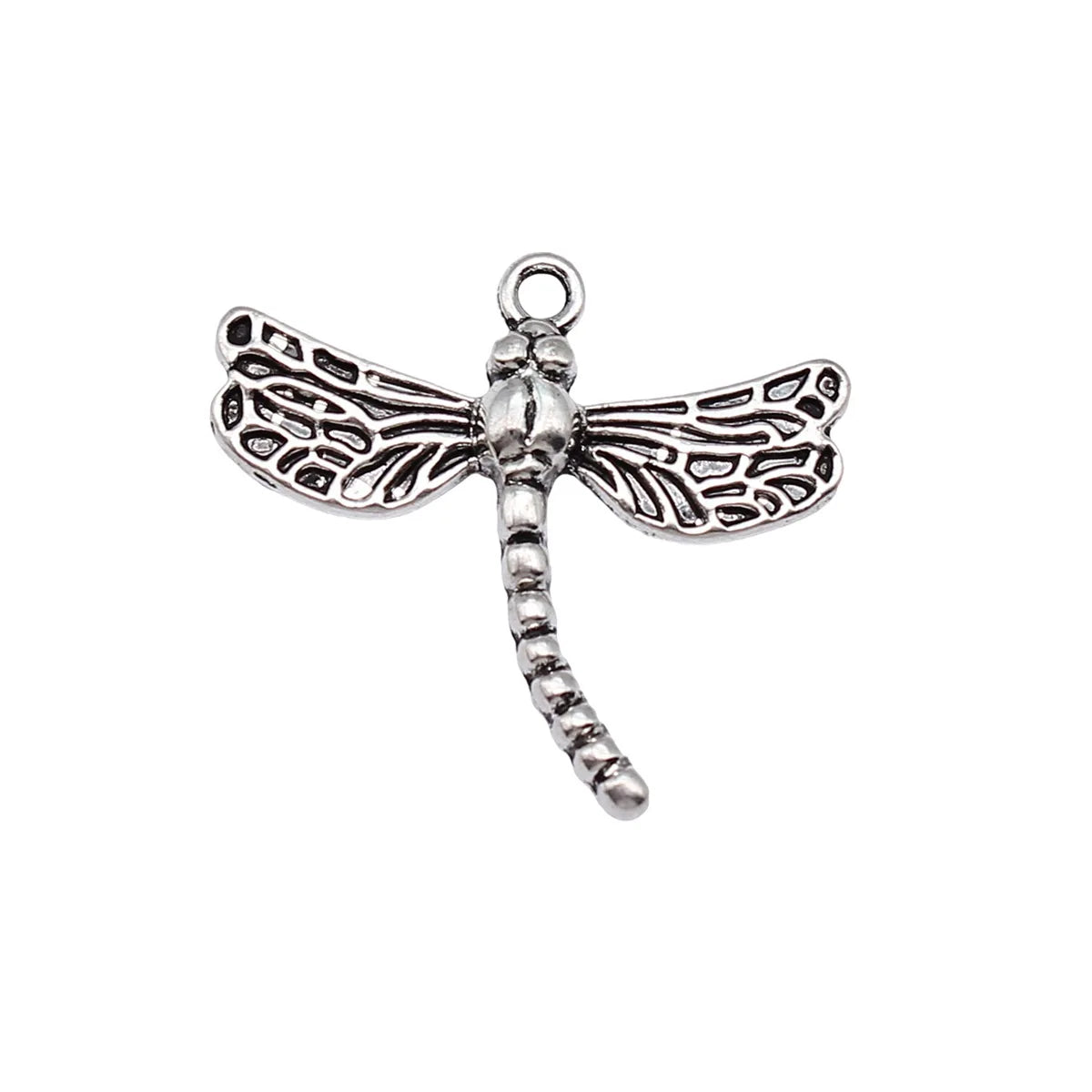 27x30mm 2.4g Antique Silver Zinc Alloy Dragonfly Charm Pendant for Necklace Bracelet DIY Jewelry