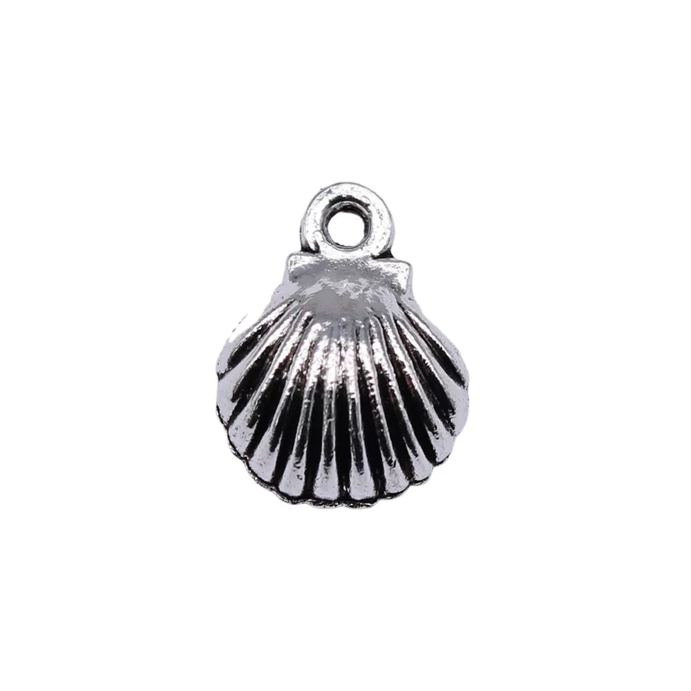 12x9mm 0.4g Multicolor zinc alloy Shell charm pendant for ocean necklace bracelet DIY making