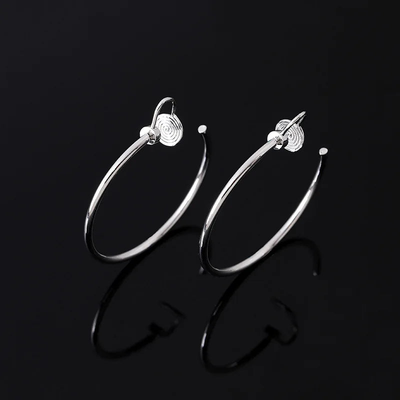 Vintage Gold Alloy Spiral Disc Hoop Stud & Clip On No Piercing Hong Kong Style Round Hoop Earrings