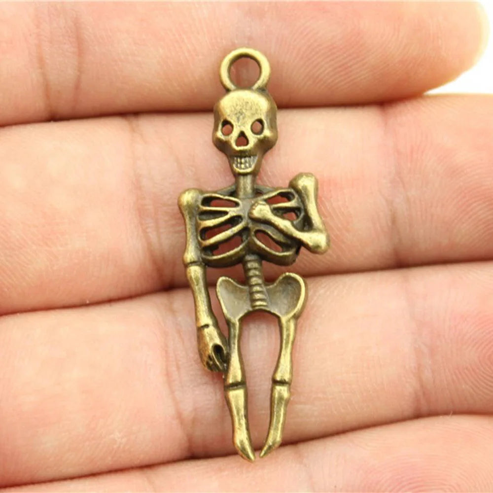 41x15mm 2.6g Multicolor Zinc Alloy Skull Charm Pendant for DIY Necklace Bracelet Accessories