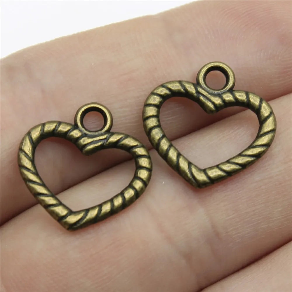 17x17mm 0.9g Multicolor Zinc Alloy Small Heart Charm Pendant for DIY Bracelet Necklace Making