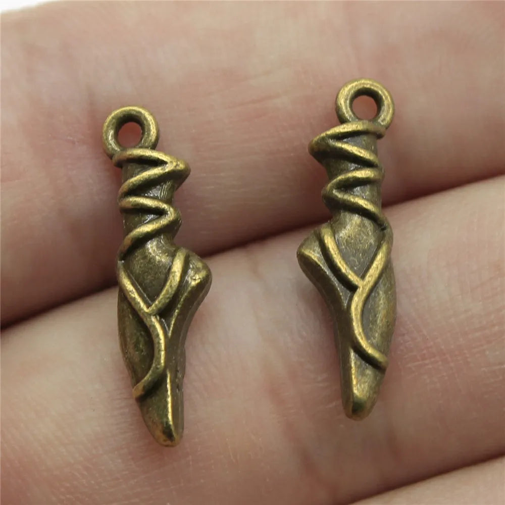 23x6x4mm 1.4g Multicolor Zinc Alloy Ballet Charm Pendant for DIY Dance Theme Jewelry Making