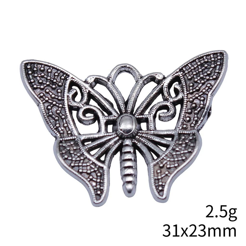 31x23mm 2.5g Antique Silver Zinc Alloy Butterfly Charm Pendant for Necklace Bracelet Jewelry Making