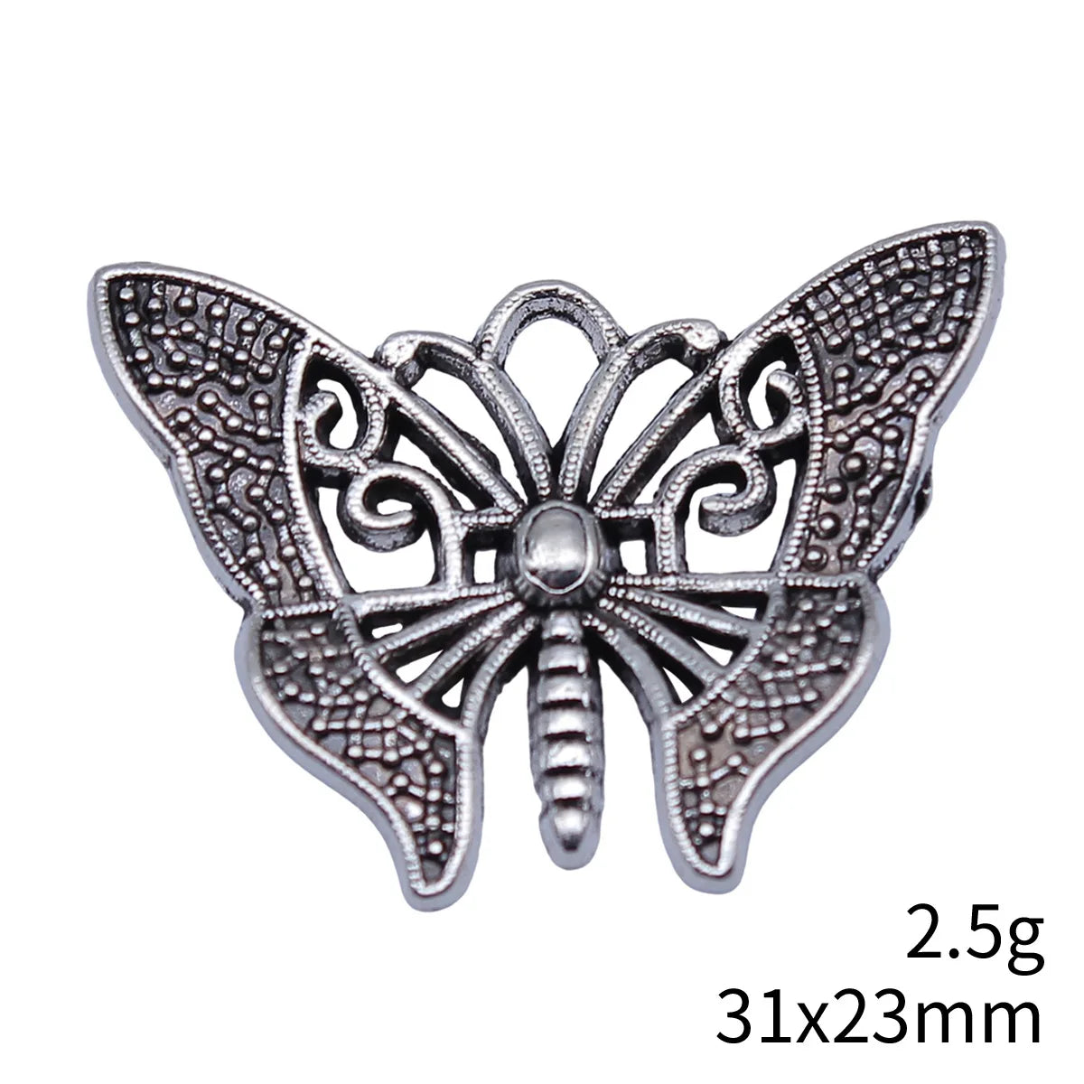 31x23mm 2.5g Antique Silver Zinc Alloy Butterfly Charm Pendant for Necklace Bracelet Jewelry Making