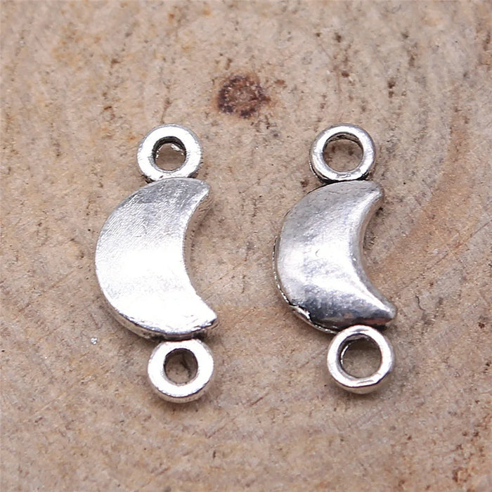 15x6mm 0.6g Multicolor Zinc Alloy Moon Connector Charm for DIY Bracelet Necklace Jewelry Making