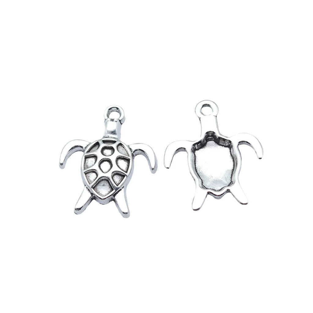 20x16mm 1g Antique Silver Zinc Alloy Sea Turtle Charm Pendant for DIY Bracelet Necklace Jewelry