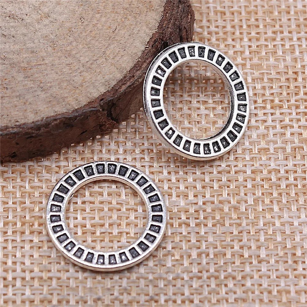 19x19mm 1.3g Multicolor Zinc Alloy Round Ring Connector Charm Pendant for DIY Jewelry Making
