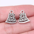 15x13mm 1.16g Antique Silver Zinc Alloy Live Love Laugh Quote Charm Pendant for DIY Jewelry Making