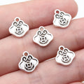 10x10mm 0.45g Antique Silver Zinc Alloy Chinese Coin Lock Double Sided Charm Pendant for Necklace Making