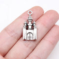 28x14mm 2.8g Antique Silver Zinc Alloy Castle Charm Pendant for DIY Necklace Bracelet Making