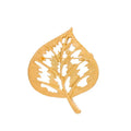 Elegant Gold Tone Alloy Leaf Brooch Hollow Vein Lapel Pin Corsage For Coat Suit Accessory Gift
