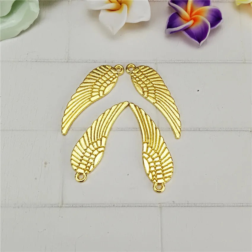 30x9MM Zinc Alloy Wing Feather Charm Pendant for DIY Necklace Bracelet Jewelry Making