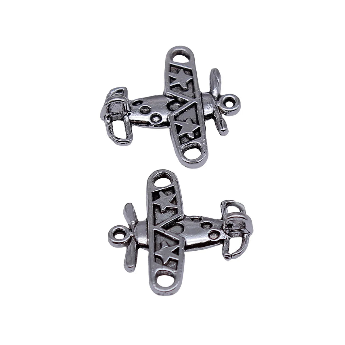 18x19mm 1.4g Antique Silver Zinc Alloy Airplane Charm Pendant for DIY Travel Jewelry Making