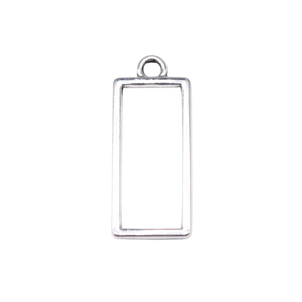 24x10mm 0.58g Multicolor Zinc Alloy Hollow Rectangle Geometric Charm Pendant for DIY Earrings Making