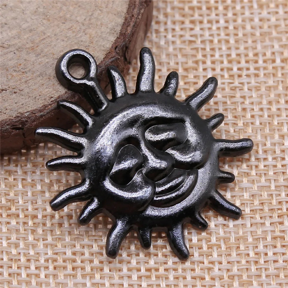 36x33mm 7.7g Multicolor Zinc Alloy Sun Charm Pendant for DIY Necklace Bracelet Jewelry Making