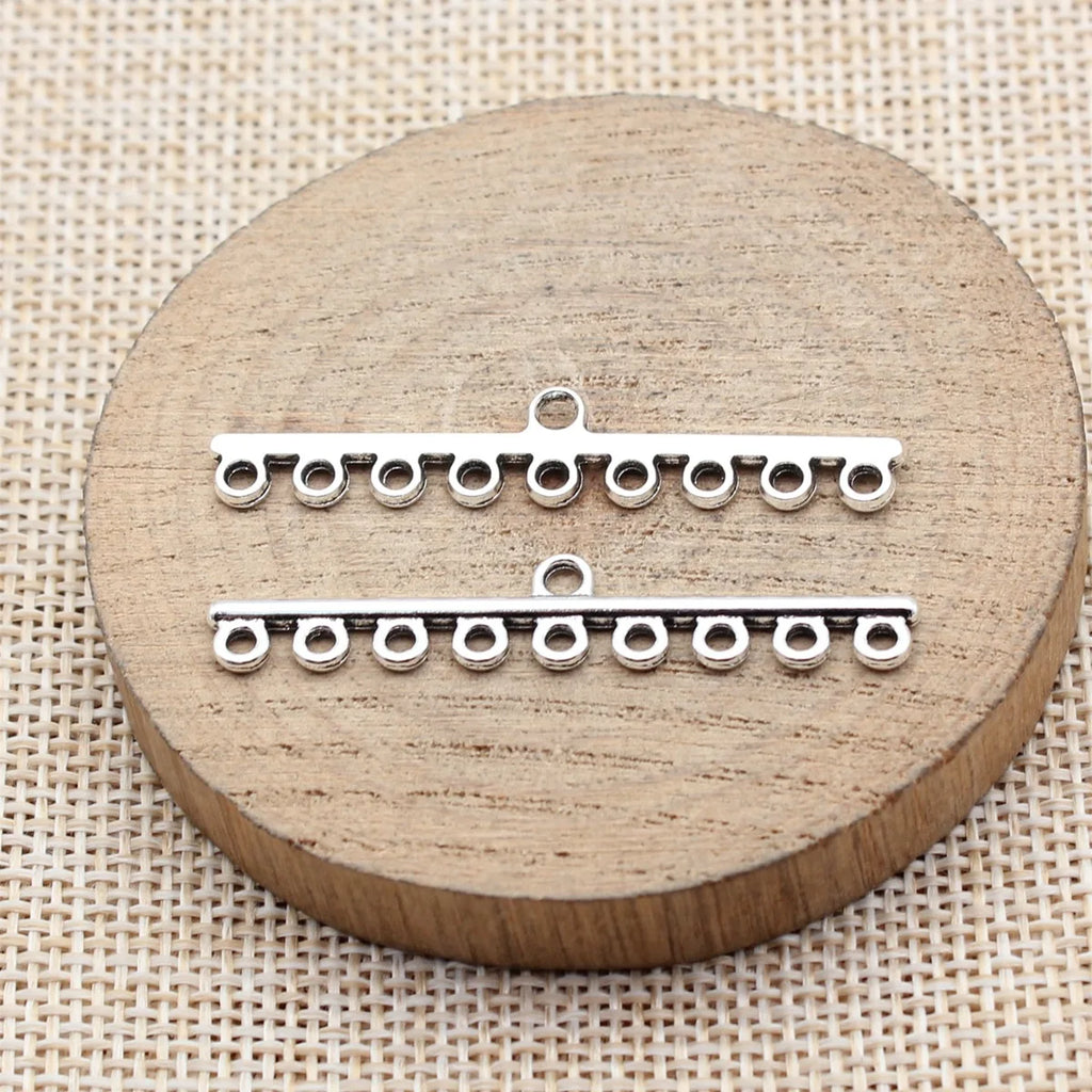 45x8.6mm 1.5g Zinc Alloy Multi Hole Earring Connector Charm for DIY Dangle Earrings Jewelry Making