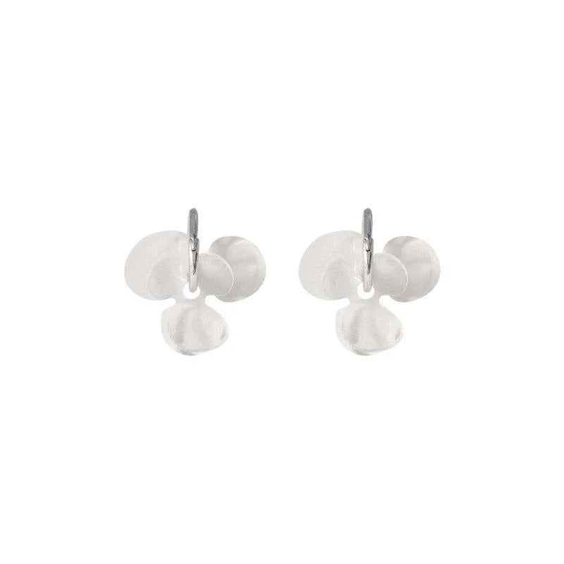 Creative Transparent Acrylic Flower Drop Earrings for Women Fresh Style Multi-Way Ear Cuff Jewelry