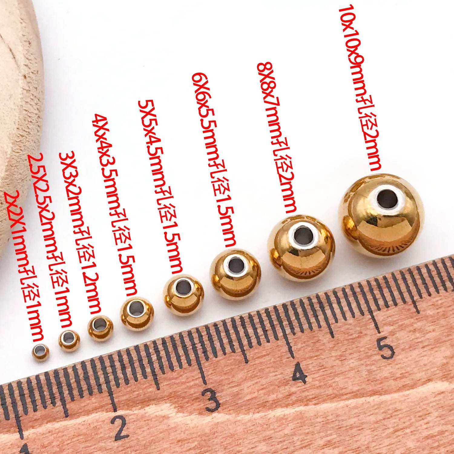 Stainless Steel Round Straight Hole Loose Metal Beads Spacer Beads for DIY Jewelry