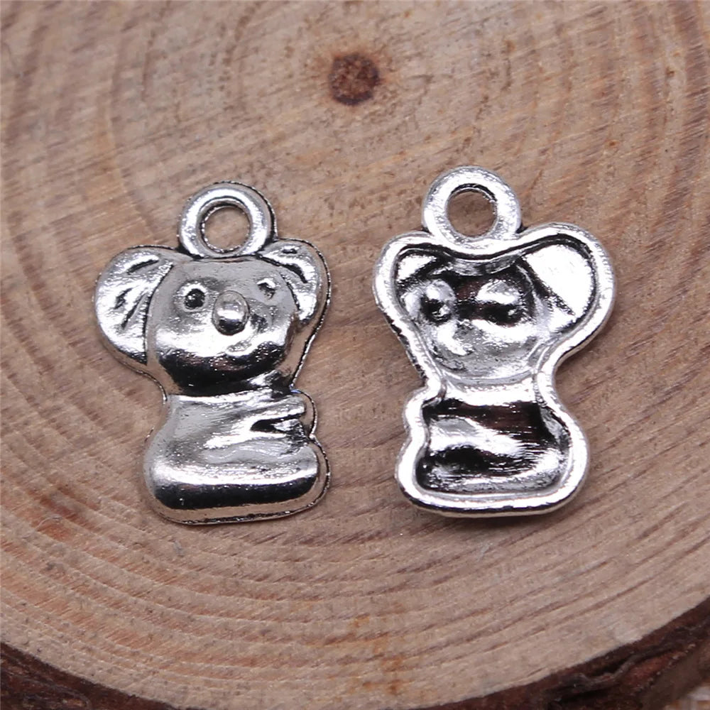 11x15mm 0.6g Multicolor Zinc Alloy Koala Charm Pendant for DIY Necklace Bracelet Jewelry Making