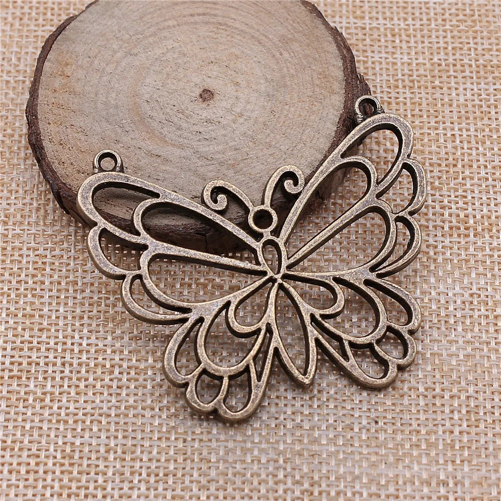 58x50mm 11.8g Multicolor Zinc Alloy Butterfly Connector Charm Pendant for DIY Necklace Bracelet Making