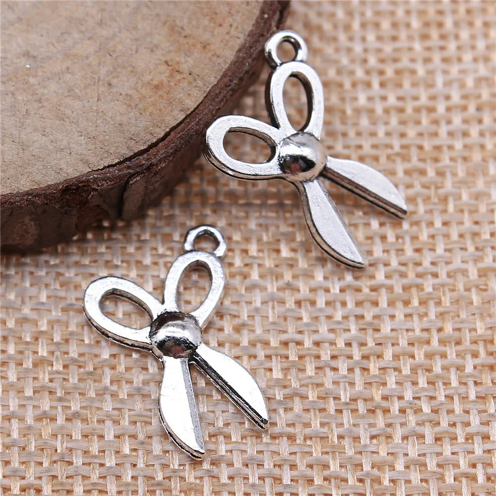 20x14mm 1g Antique Silver Zinc Alloy Scissors Charm Pendant for DIY Jewelry Making