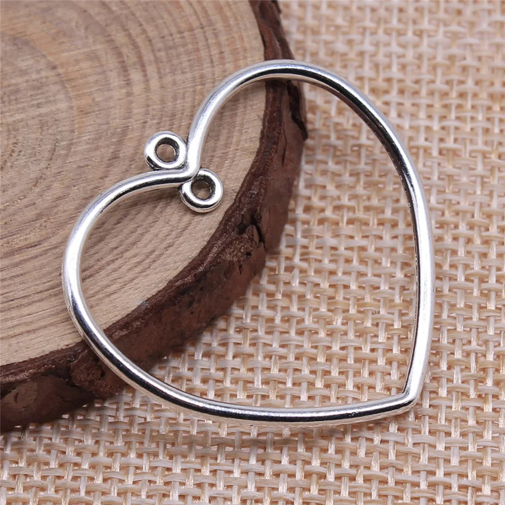32x35mm 1.9g Multicolor Zinc Alloy Heart connector charm pendant for DIY bracelet necklace making