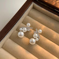 Elegant Designer Micro Pave Zircon Percentage Symbol Pearl Drop Earrings With Silver Plated Pins