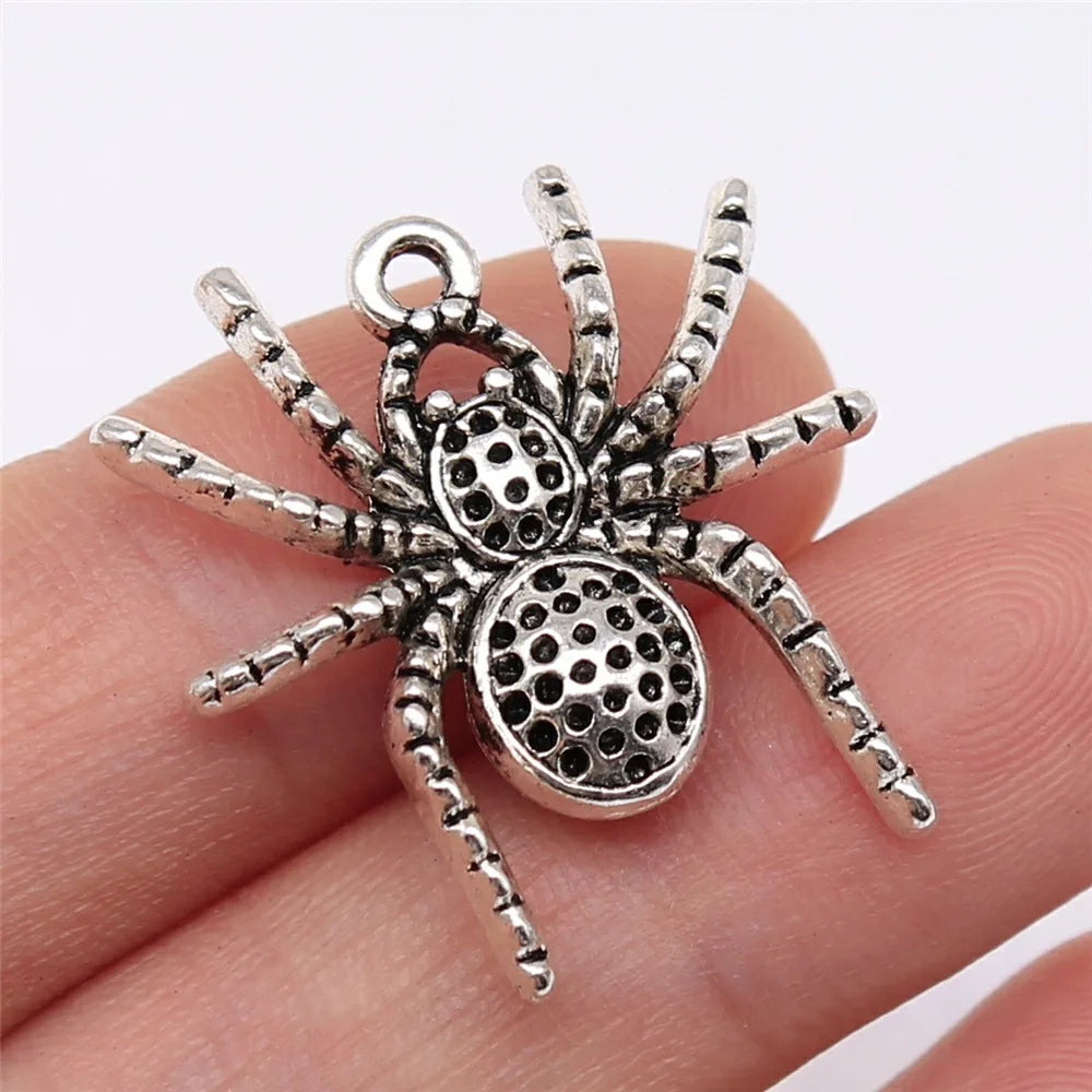 25x25mm 3.2g Multicolor Zinc Alloy Spider Charm Pendant for DIY Bracelet Necklace Making