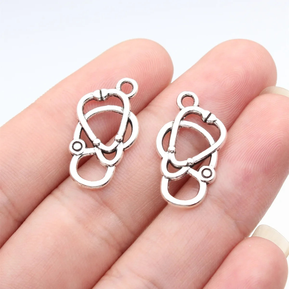 23x13mm 1g Multicolor Zinc Alloy Stethoscope Charm Pendant for DIY Nurse Jewelry Accessories