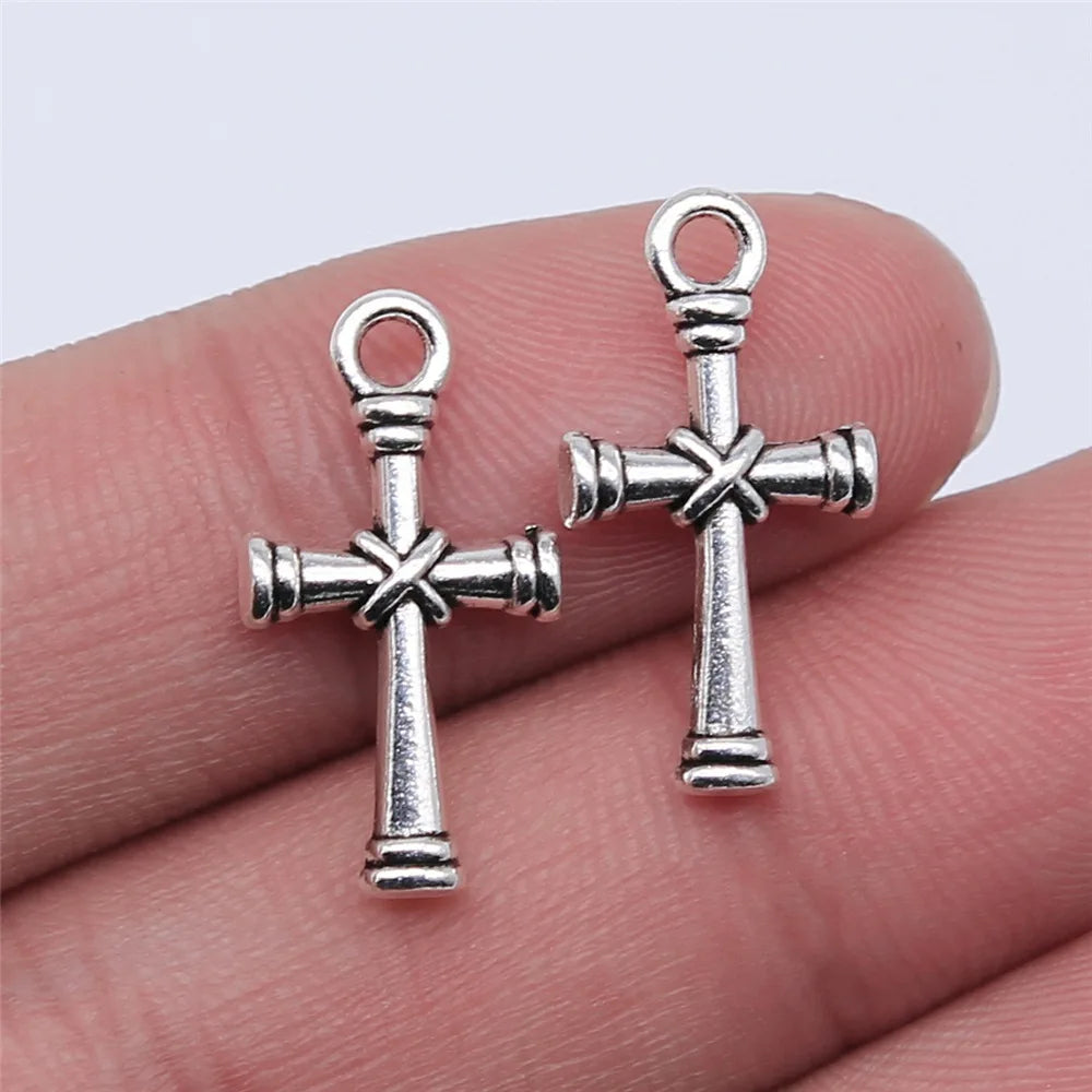 20x11mm 0.8g Multicolor Zinc Alloy Cross Charm Pendant for DIY Necklace Bracelet Jewelry Making