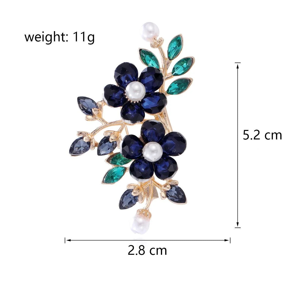 Elegant Alloy Rhinestone Flower Bouquet Brooch With Faux Pearl Accents, Women's Lapel Pin Gift