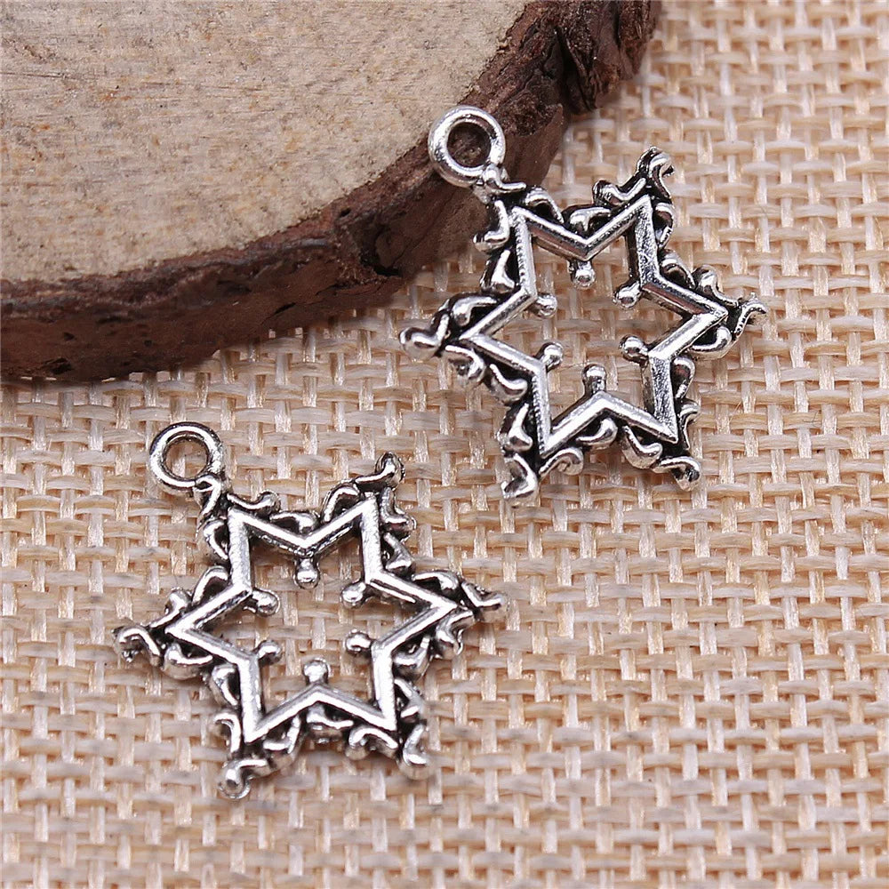 22x16mm 1.3g Multicolor Zinc Alloy Snowflake Charm Pendant for Christmas Bracelet Necklace Making
