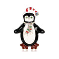 Cute Christmas Penguin Enamel Brooch With Rhinestone Scarf, Festive Animal Lapel Pin Corsage Gift