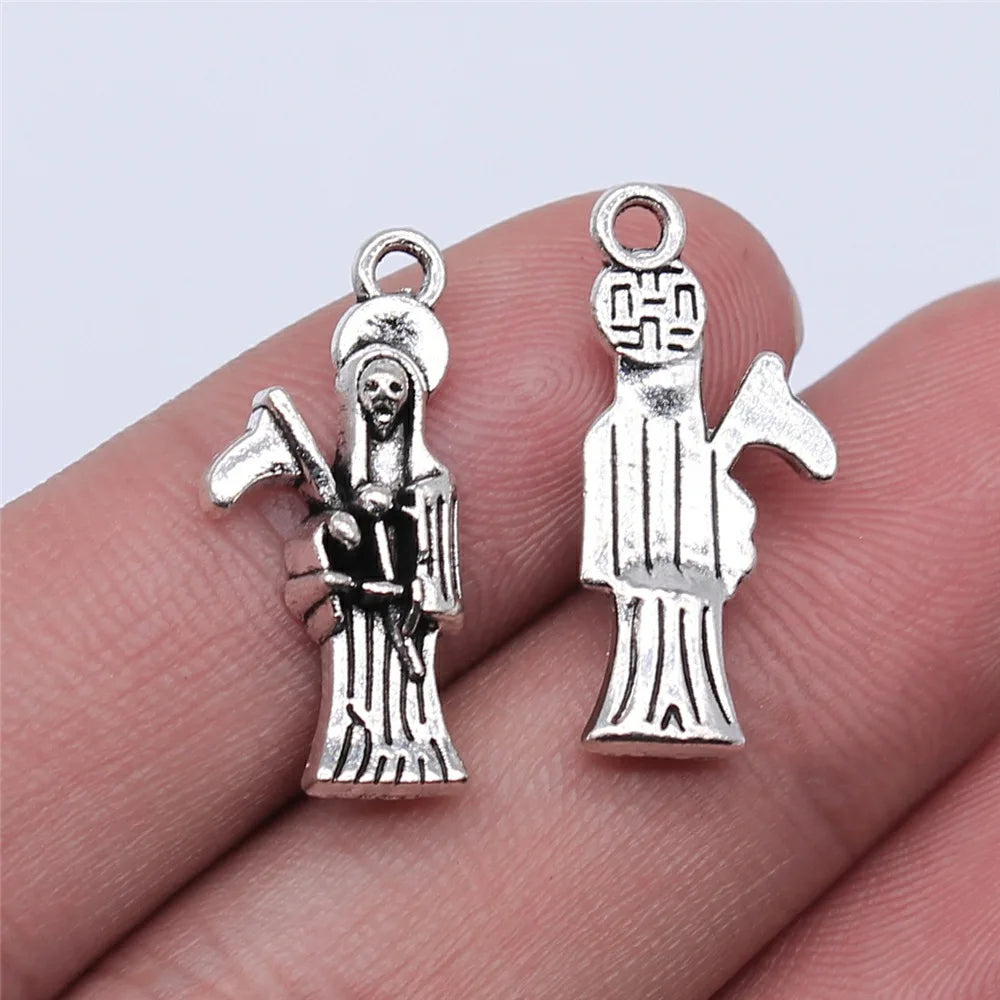 24x11mm 1.9g Antique Silver Zinc Alloy Grim Reaper Charm Pendant for DIY Jewelry Making