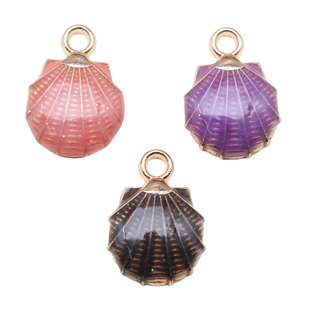 18x13mm 1.4g Multicolor Zinc Alloy Shell Charm Pendant for DIY Necklace Earring Bracelet Making