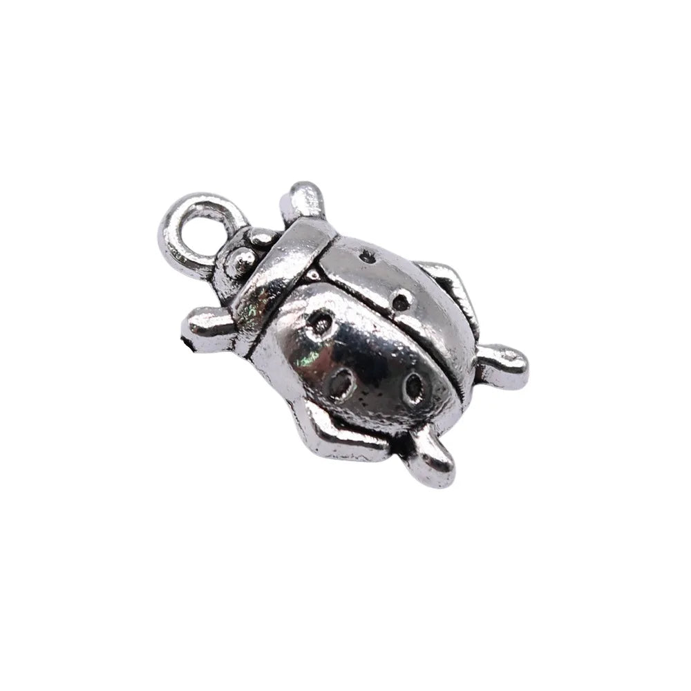 18x11mm 1.2g Antique Silver Zinc Alloy Beetle Charm Pendant for DIY Necklace Bracelet Jewelry Making
