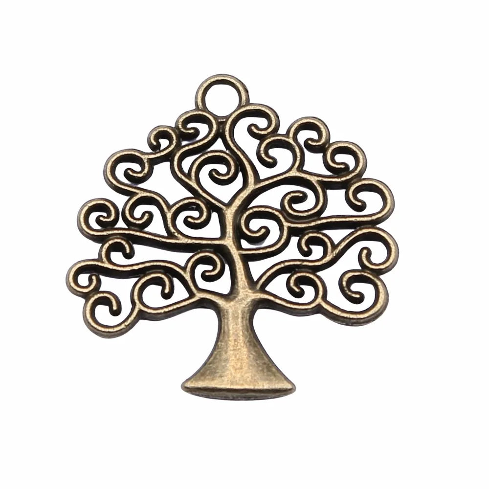 26x26mm 2.1g Multicolor Zinc Alloy Tree of Life Charm Pendant for DIY Necklace Bracelet Making