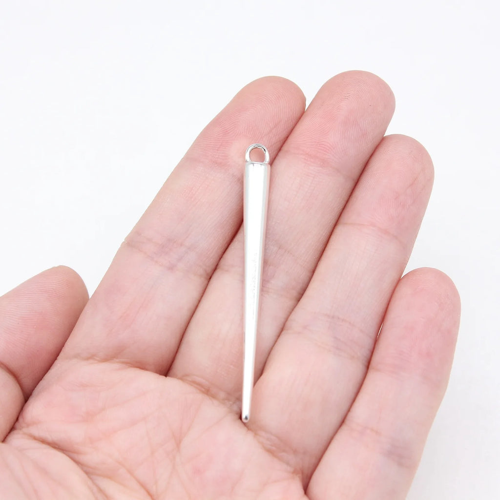 49x5mm 2.7g Multicolor zinc alloy long Cone charm pendant for DIY necklace earring jewelry making