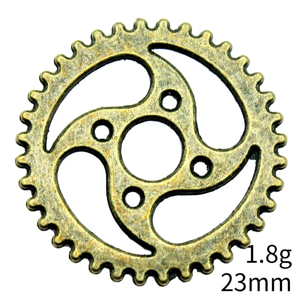 23x23mm 1.8g Antique Bronze Tone Zinc Alloy Gear Charm Pendant for Steampunk Jewelry DIY